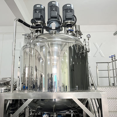 Sabit vakumlu emülsifleştirme karıştırıcı 1000L diş macunu yapma makinesi 5.5KW
