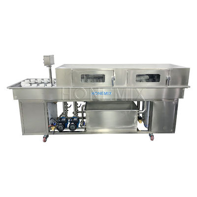 Döner yardımcı ekipman 1.25KW Çift hatlı şişe yıkama makinesi