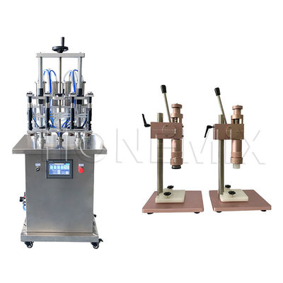 Vakum Parfüm Doldurma Lini Dört Başlı El Parfüm Şişesi Crimping Makinesi