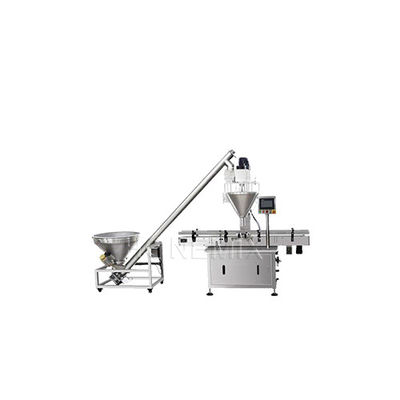 2KW Rotary Otomatik Toz Doldurma Makinesi Hareketli Konveyörlü 50L Hopper