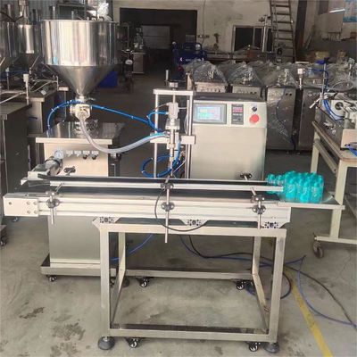 Konveyörlü dikey yarı otomatik şampuan şişesi doldurma makinesi